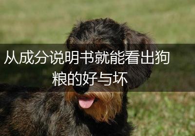从成分说明书就能看出狗粮的好与坏