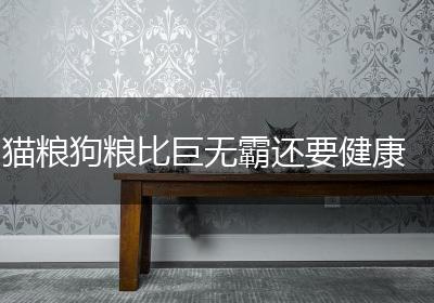 猫粮狗粮比巨无霸还要健康