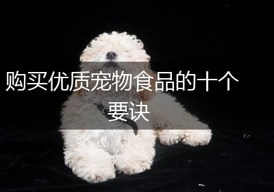 购买优质宠物食品的十个要诀